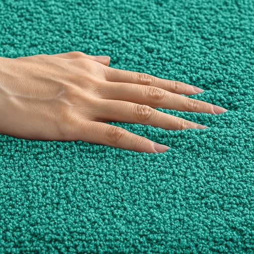 Image of enera Microfibre Bath Mat | Soft & Absorbent 2650 GSM | Non-Slip Latex Backing | Quick Dry, Washable Multipurpose Floor Mat for Bathroom, Bedroom, Kitchen & Home (Opella 40 x 60 cm) (Aqua)