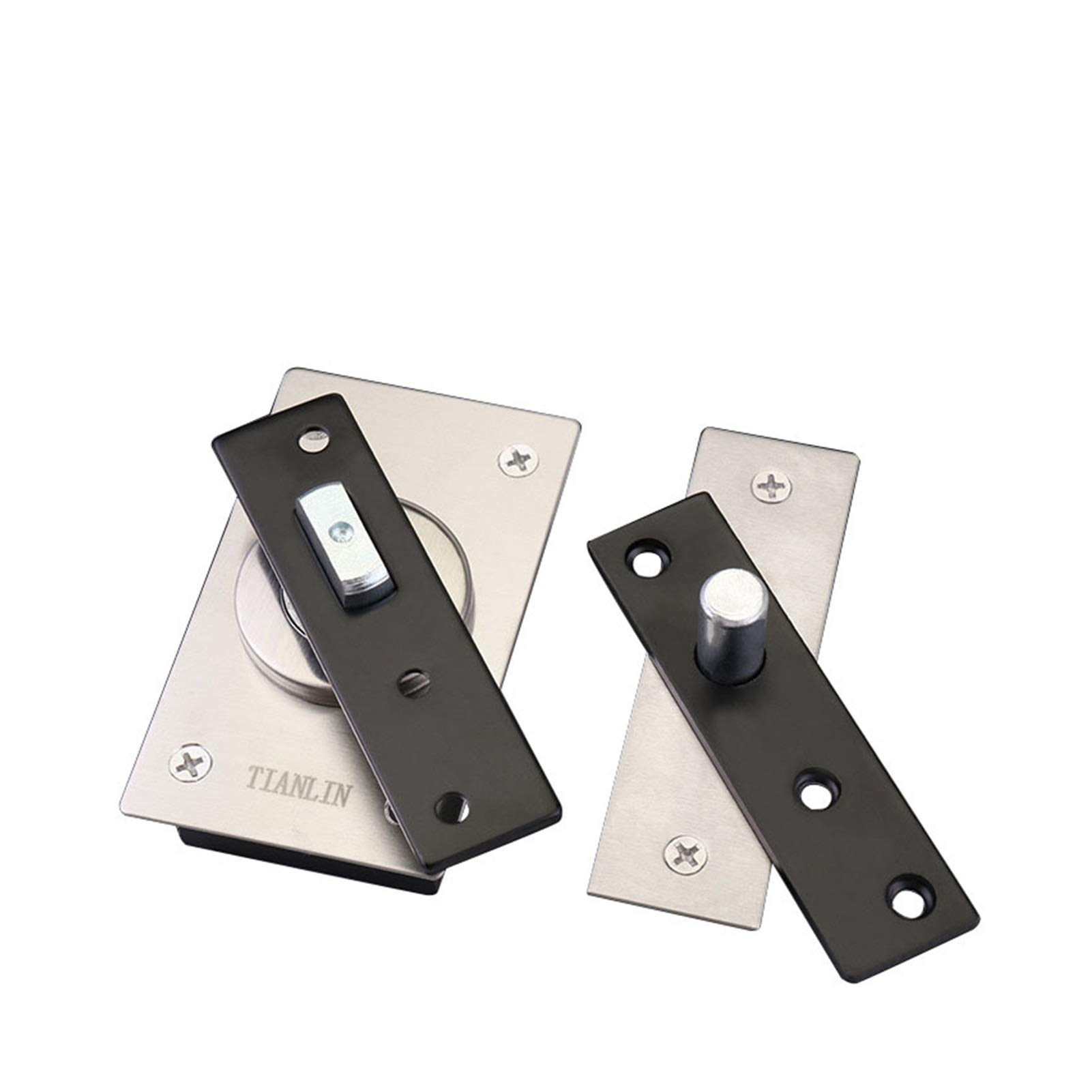 Wood Door Shaft Hinge Invisible Hinges,DIY Rotate 360-degree Rotating Shaft Wooden Door Upper and Lower Hinge(A)