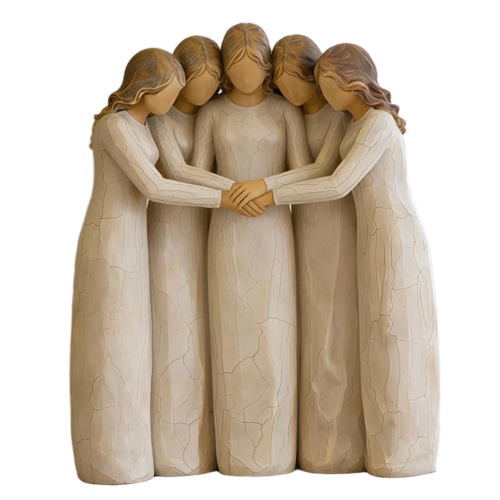 Uanqfegy Women's Five Sisters Handcrafted Resin Sister Statue For Home Decor Depicting Sisterhood – Heartwarming Desktop Figurines For Friendship