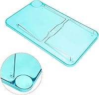 Vista 4 de PATIKIL Bandeja de desayuno, paquete de 2 bandejas de cama con patas plegables, plato reutilizable para servir, portátil, escritorio para comer, azul