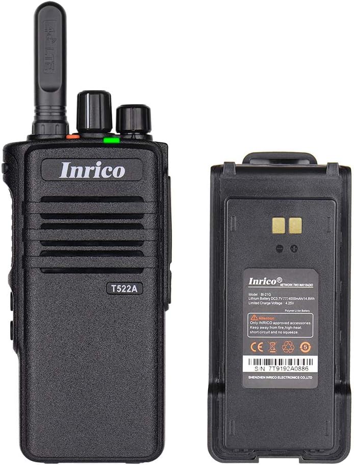 Inrico T522A radio with detached battery