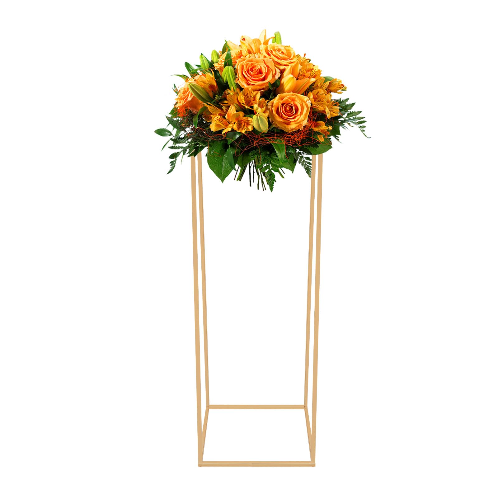 Supporto per fiori in metallo dorato, 80 cm, centrotavola per matrimoni, centrotavola per decorazione da tavolo, vaso geometrico, per feste, compleanni, ricevimenti