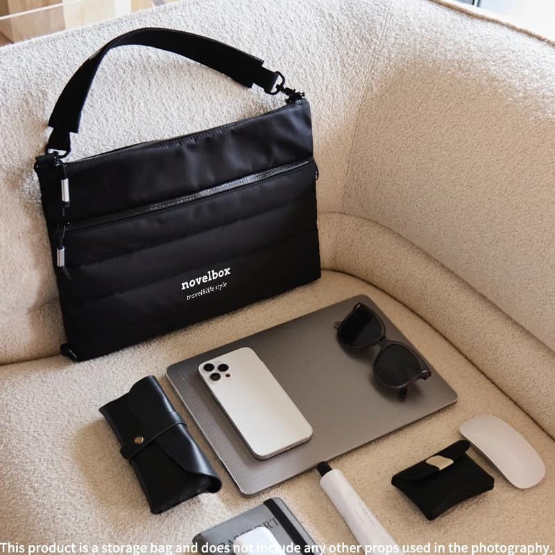 novelbox Laptop Sling Bag, 14 Inch Waterproof Messenger Bag with Anti-Theft Pocket, Lightweight Crossbody Chest Bag for Men & Women, Fit MacBook, Tablet, Travel, College, Business - Image 3