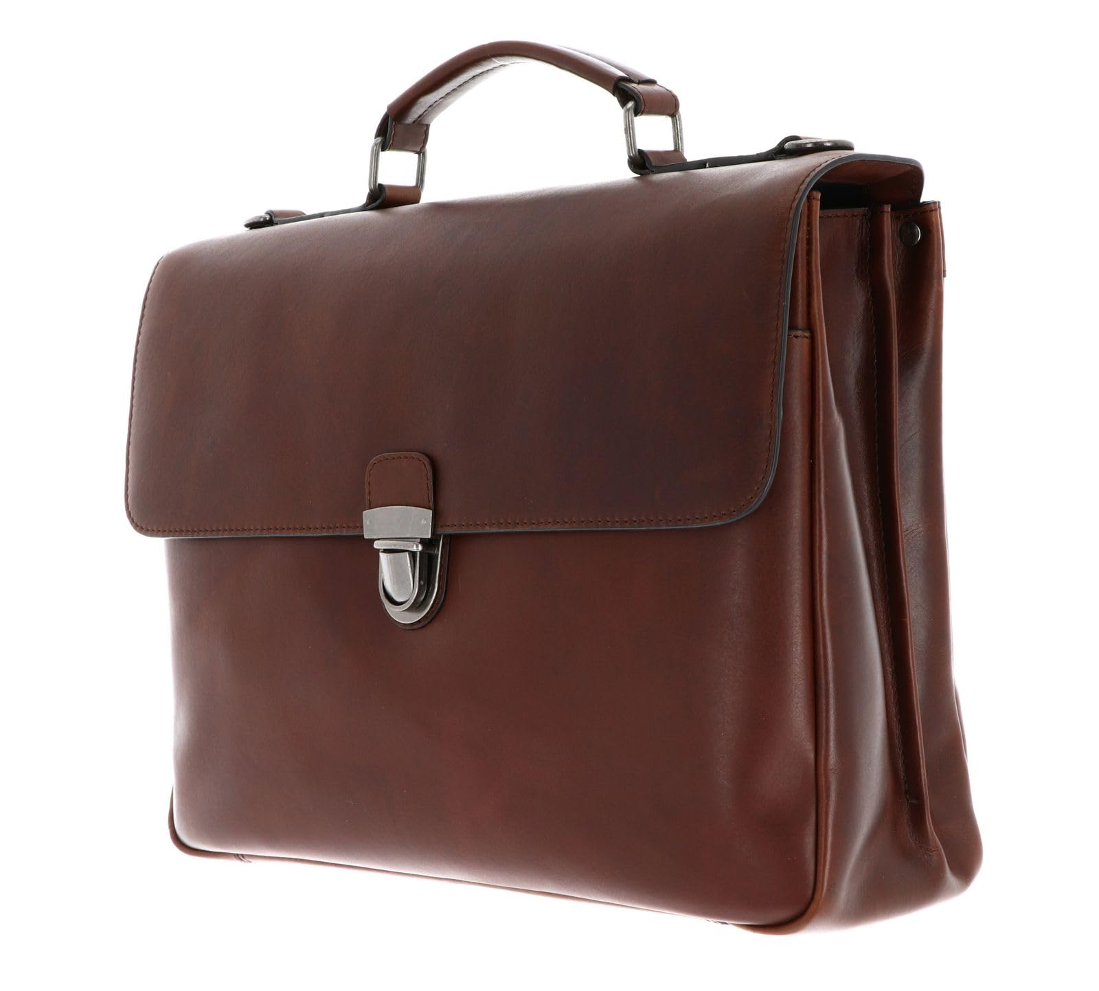 Leonhard Heyden Leder Aktentasche Businesstasche mit Laptopfach Roma Aktenmappe 2 Fächer 5390 Braun dunkelbraun