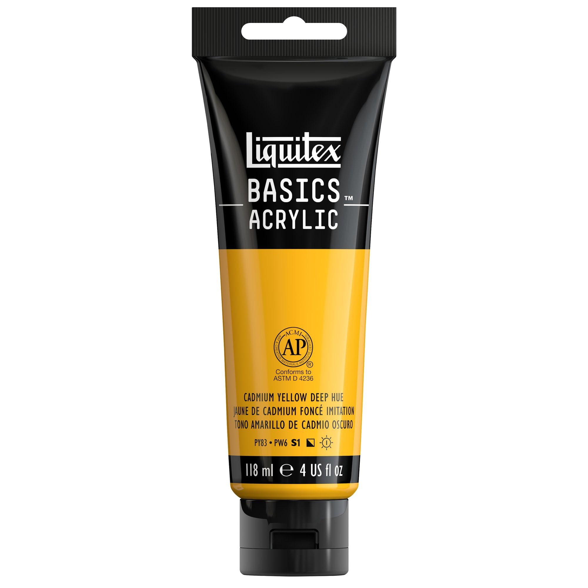 Liquitex Basics Acrylic, 118 ml Tube - Cadmium Yellow Deep Hue