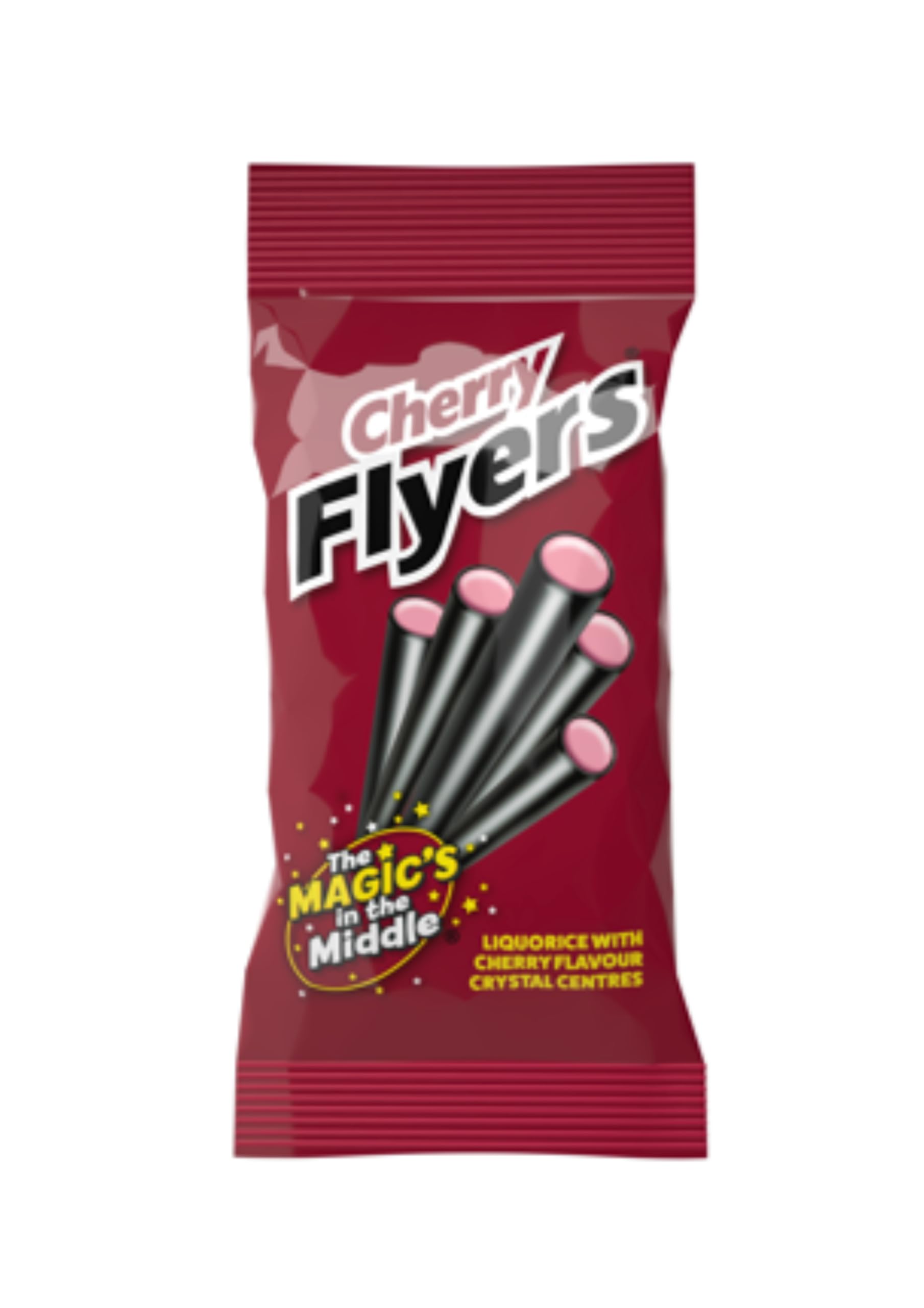 Flyers Cherry Liquorice Sticks - 7 Pack x 12 | Juicy Cherry Flavoured Sweets | Bulk Candy Pack for Parties & Celebrations