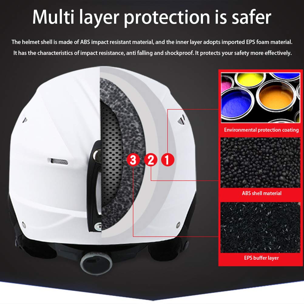 Casco da sci regolabile, leggero, per adulti