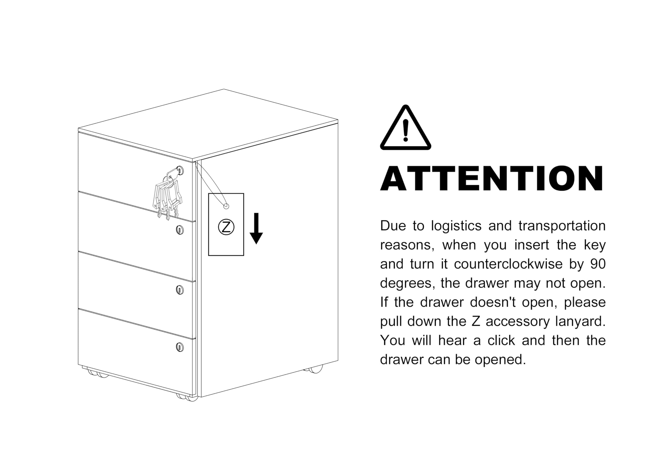 Rollcontainer mit Schubladen, Mobiler Aktenschrank unter Schreibtisch, Abschließbarer Büroschrank, Druckertisch, 4 Schubladen 4 Schlüssel, Vormontiert, Büro, Homeoffice, Schwarz