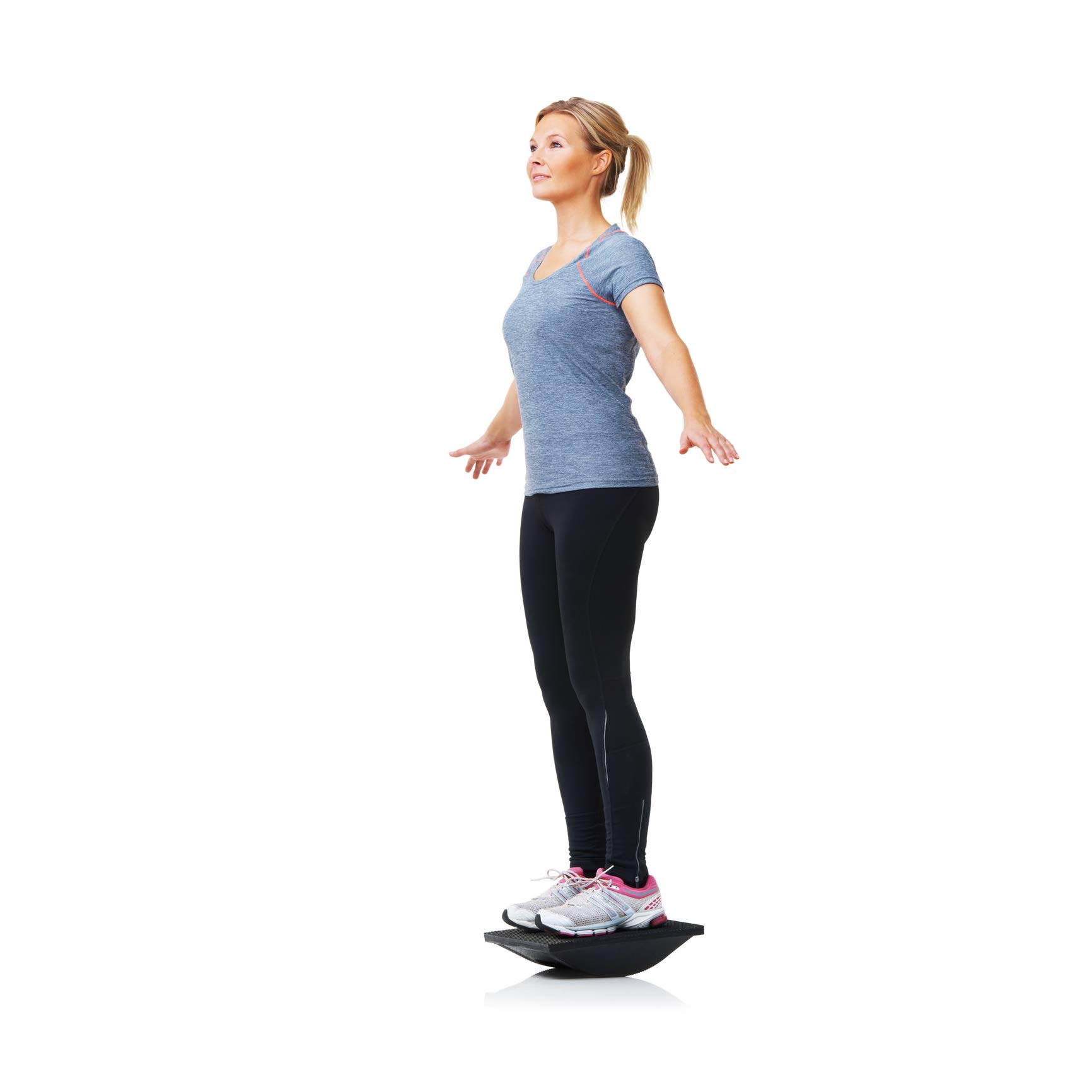 Tabla de equilibrio Premium de 40 cm de diámetro con póster de ejercicios y aplicación de ejercicios GRATIS - Tabla de equilibrio de fisioterapia, Equilibrio