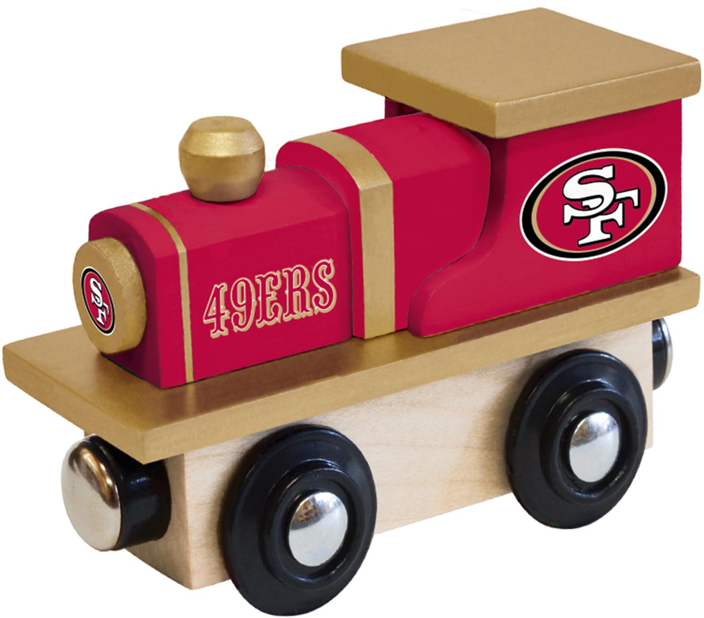 MasterPieces NFL San Francisco 49ers Real Wood Toy Train, For Ages 3+, Black
