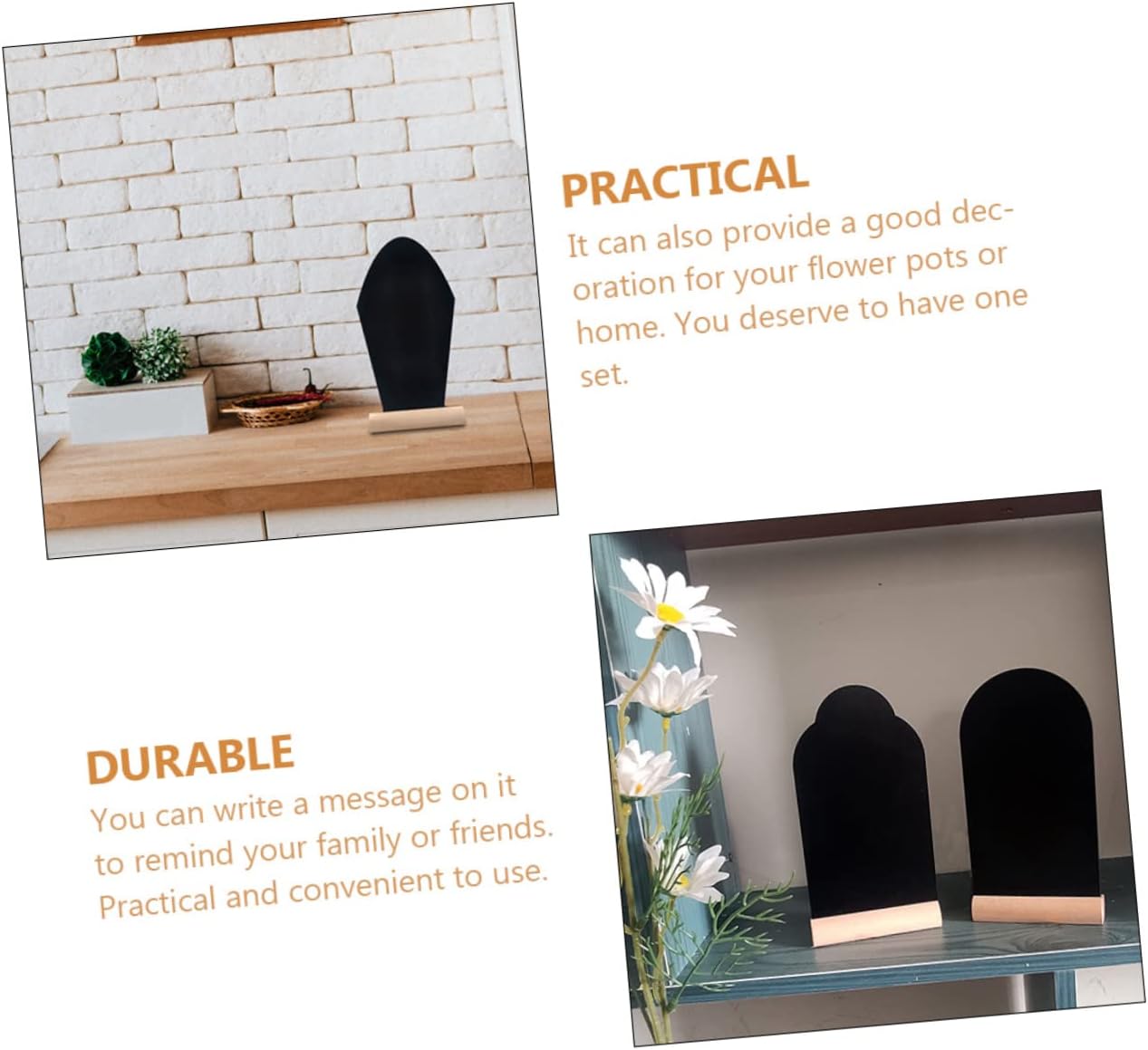 Easter Desktop Decors 4pcs Chalk Blackboards Note Blackboards Decors Versatile Memo Boards