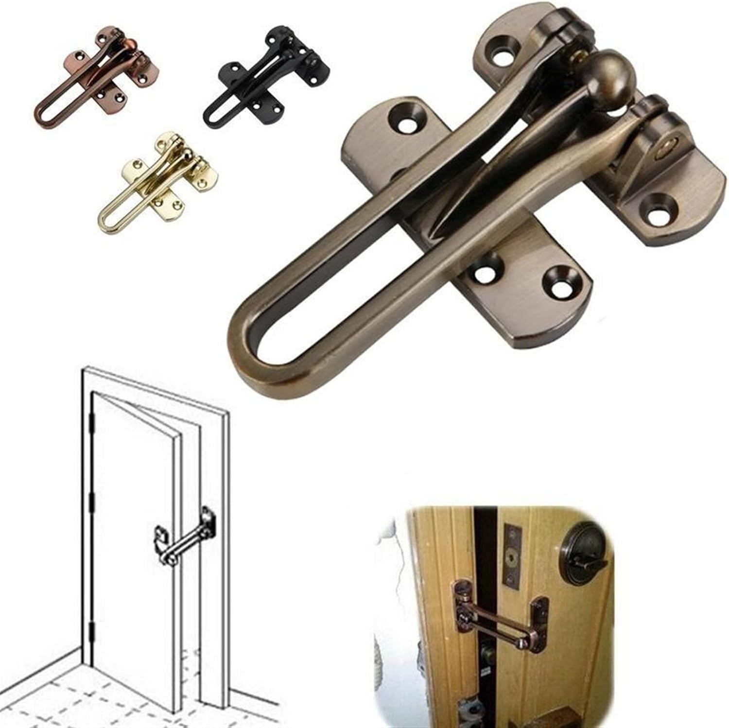 Chain Lock Home Security Door Buckle Anti-Theft Hardware Buckle Door Lock Chain Anti-Lock Hotel Security Door Bolt