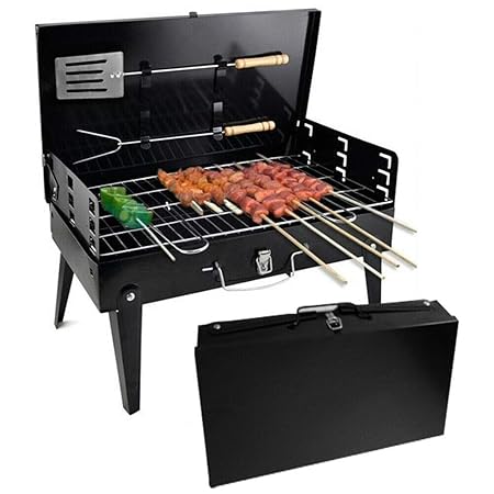 Galaxy Foldable Charcoal Barbeque Grill Portable BBQ Tandoor Griller for Outdoor Picnic, Camping, and Travelling