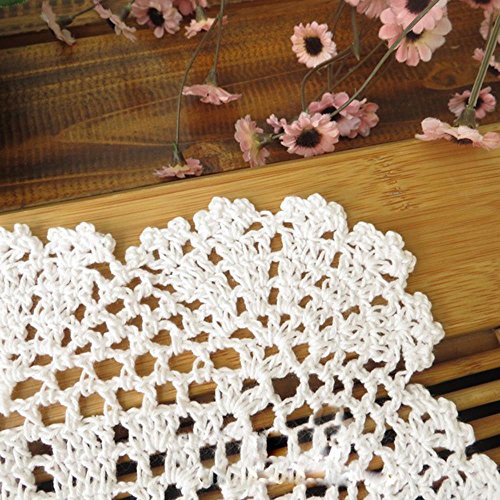 Gracebuy Pack Of 4Pcs Beige 7 Inch Square Handmade Crochet Lace Placemats Coasters #TOP2