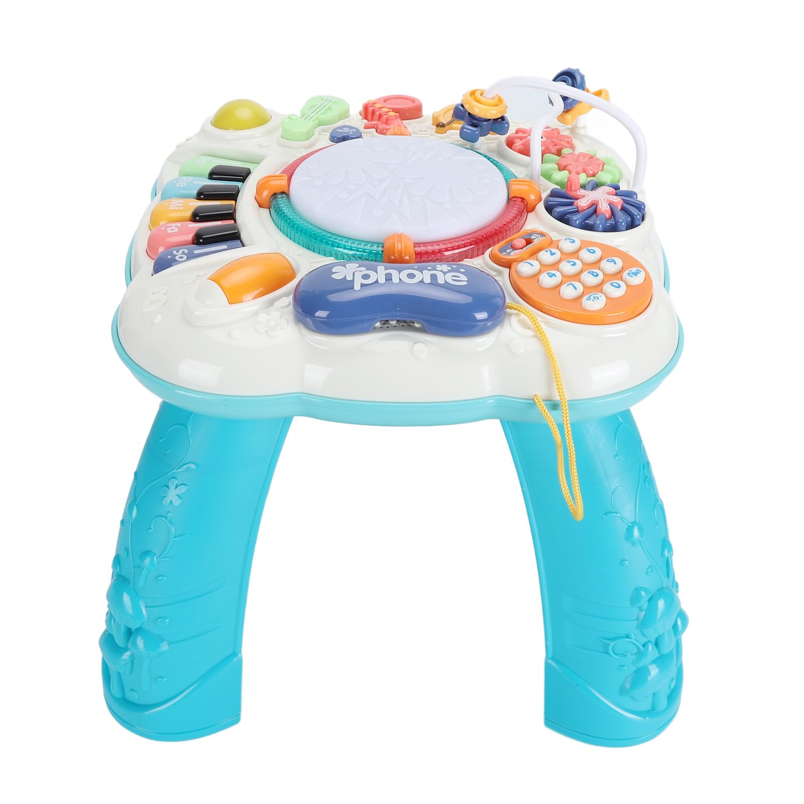 Focket Baby-Aktivitätstisch, Höhenverstellbarer Musik-Aktivitätstisch, Lerntisch mit Tonlicht, Mehrere Aktivitäten für Kleinkinder