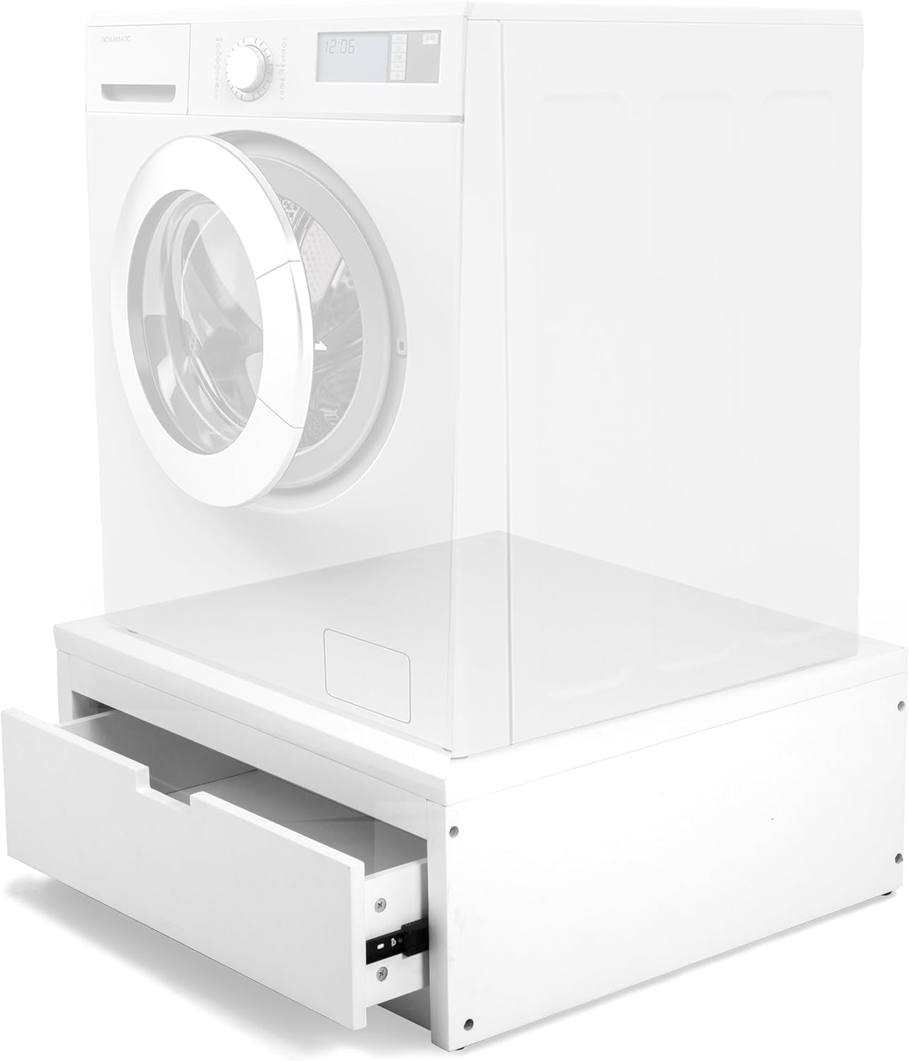 Ilyapa Washer and Dryer Stand - Universal Wooden Laundry Pedestal with Drawer - Compatible with Samsung, LG, GE, Maytag - 28x28x12 in.
