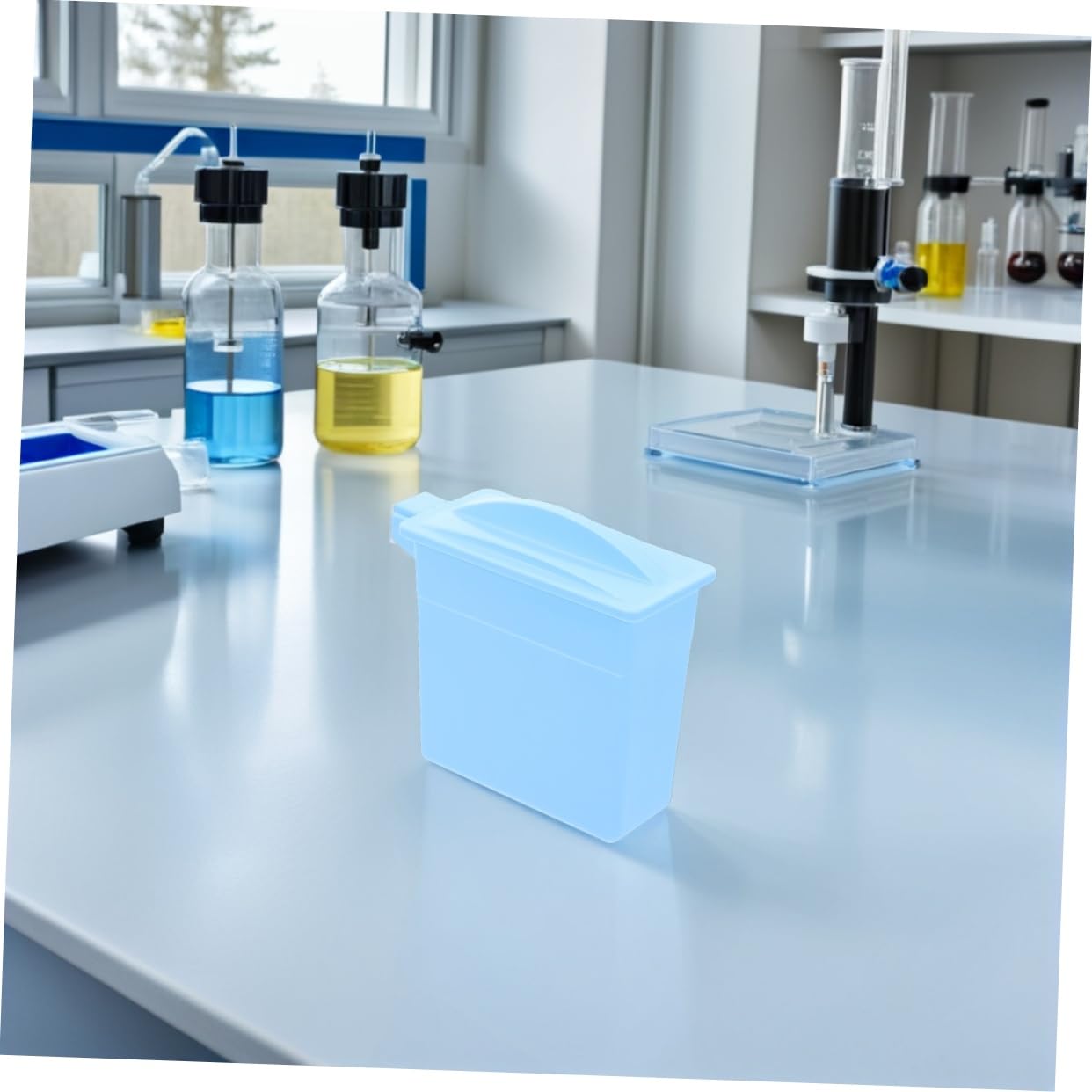 25-Piece Staining Jar and Slide Rack Set for Microscope Slides Sturdy Lab Drying Rack for Research and Educational Use