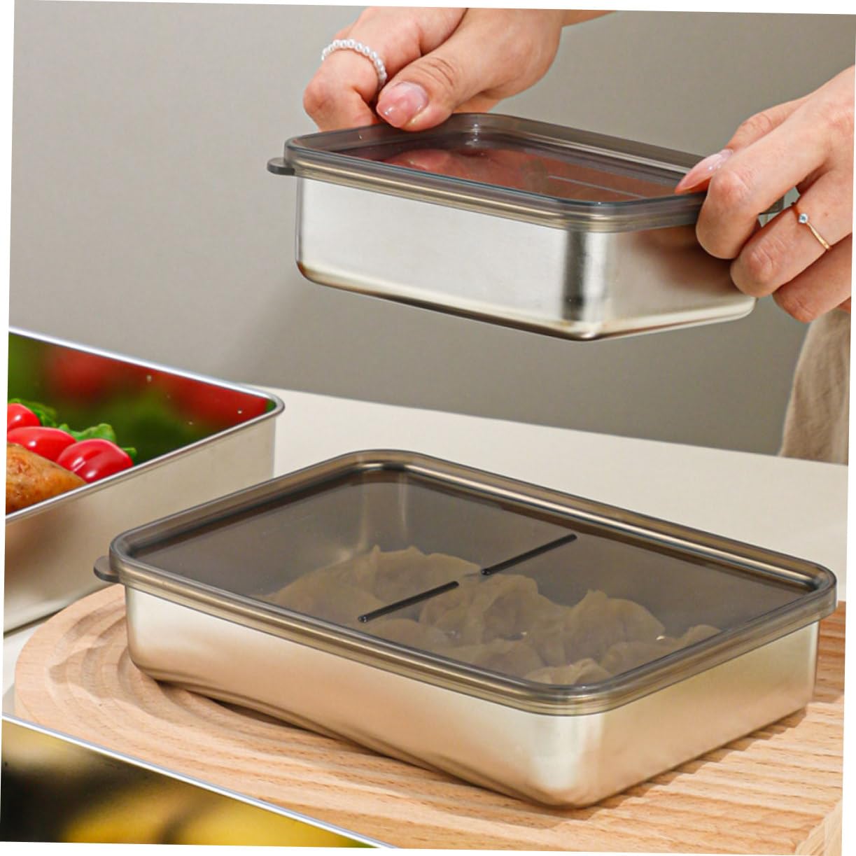 SOLUSTRE 3stücke Behälter Mit Deckel Für Lebensmittel Frische-konservierungsboxen Durchsichtige Kühlschrankboxen Wiederverwendbare Gefrierbehälter Für Obst Und Fleisch