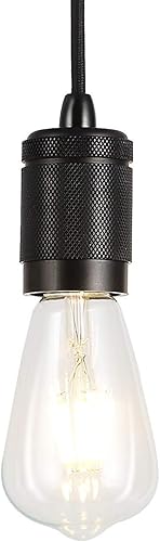 Miniatura 2 de Lámpara de araña industrial vintage, lámpara colgante ajustable de alambre negro para sala de estar, cocina y comedor