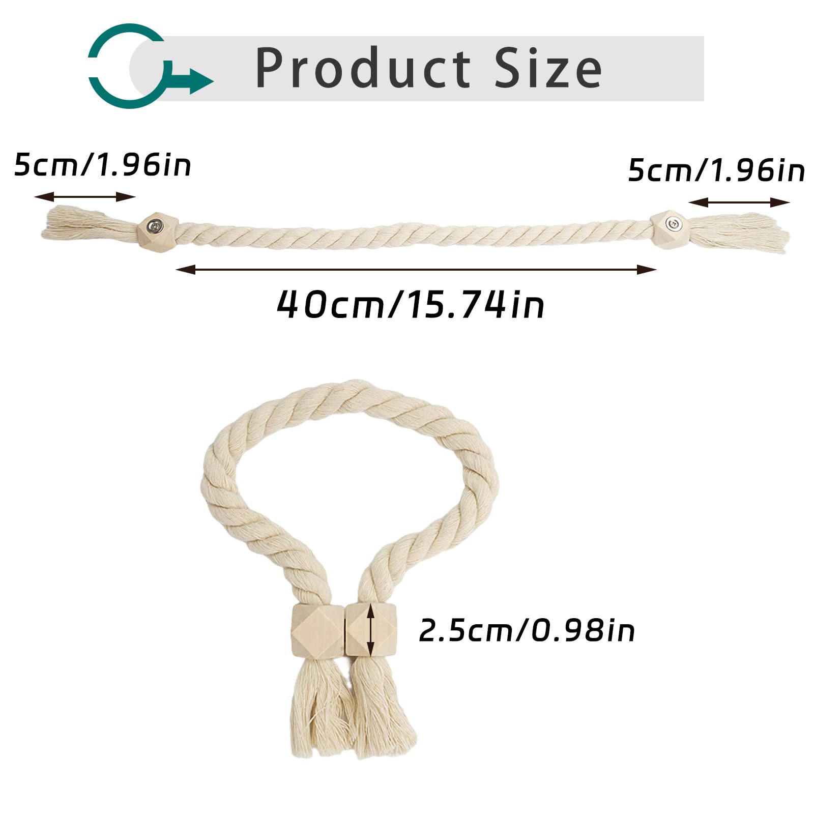 6 Pièces Embrasses De Rideaux Magnétiques Avec Perle, Aimantée