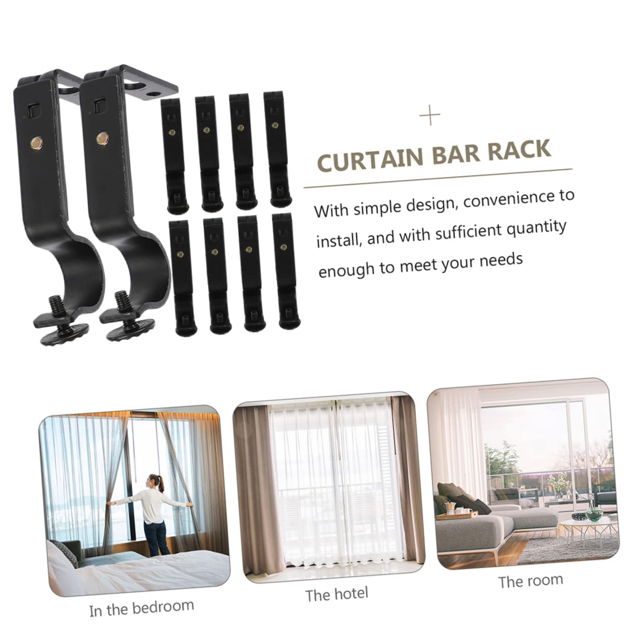 STOBAZA 10pièces Supports De Tringle à Rideaux Muraux Lot pour Tringles De Fenêtre Porte Rideaux Épais Et Barres à Vêtements
