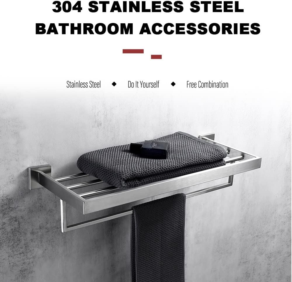 Towel Rails, Bathroom Towel Rack Wall Mounted Towel,Brushed Stainless Steel Wall Mount Towel,Towel Bar,Bathroom Accessories Hardware/56Cm/a