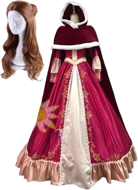 【コスプレ】美女と野獣 愛の芽生え ベル 衣装 Amazon.co.jp: [BANBAS] ドレス・ ケープも付き ズニー 美女と野獣