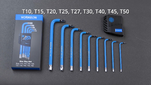 SCTX009S Jeu de 9 clés Torx extra-longues à code couleur - Tailles T10