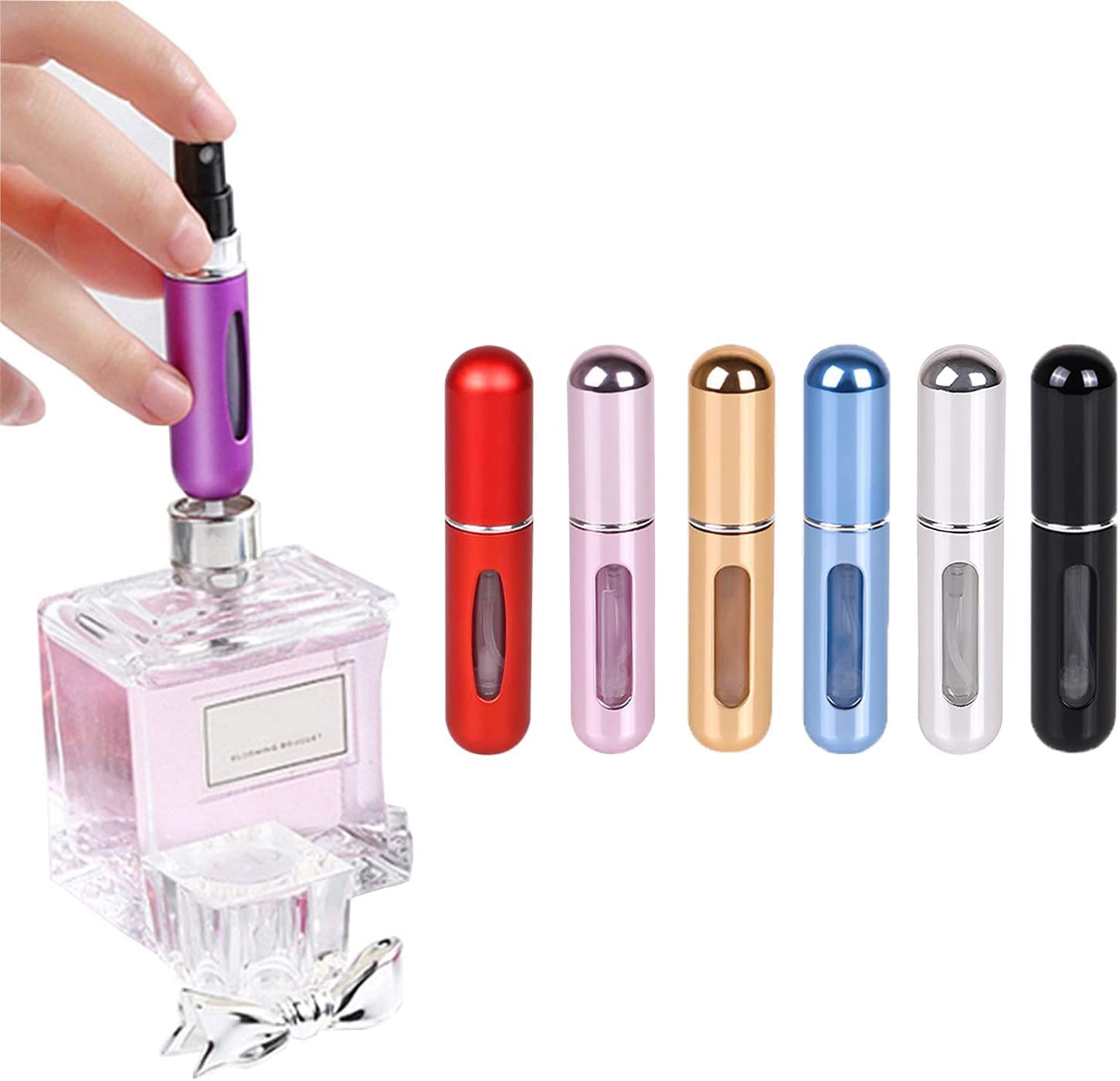 6 Mini Parfüm-Sprühflaschen Zum Nachfüllen – Perfekt Für Reisen, Handtasche & Unterwegs