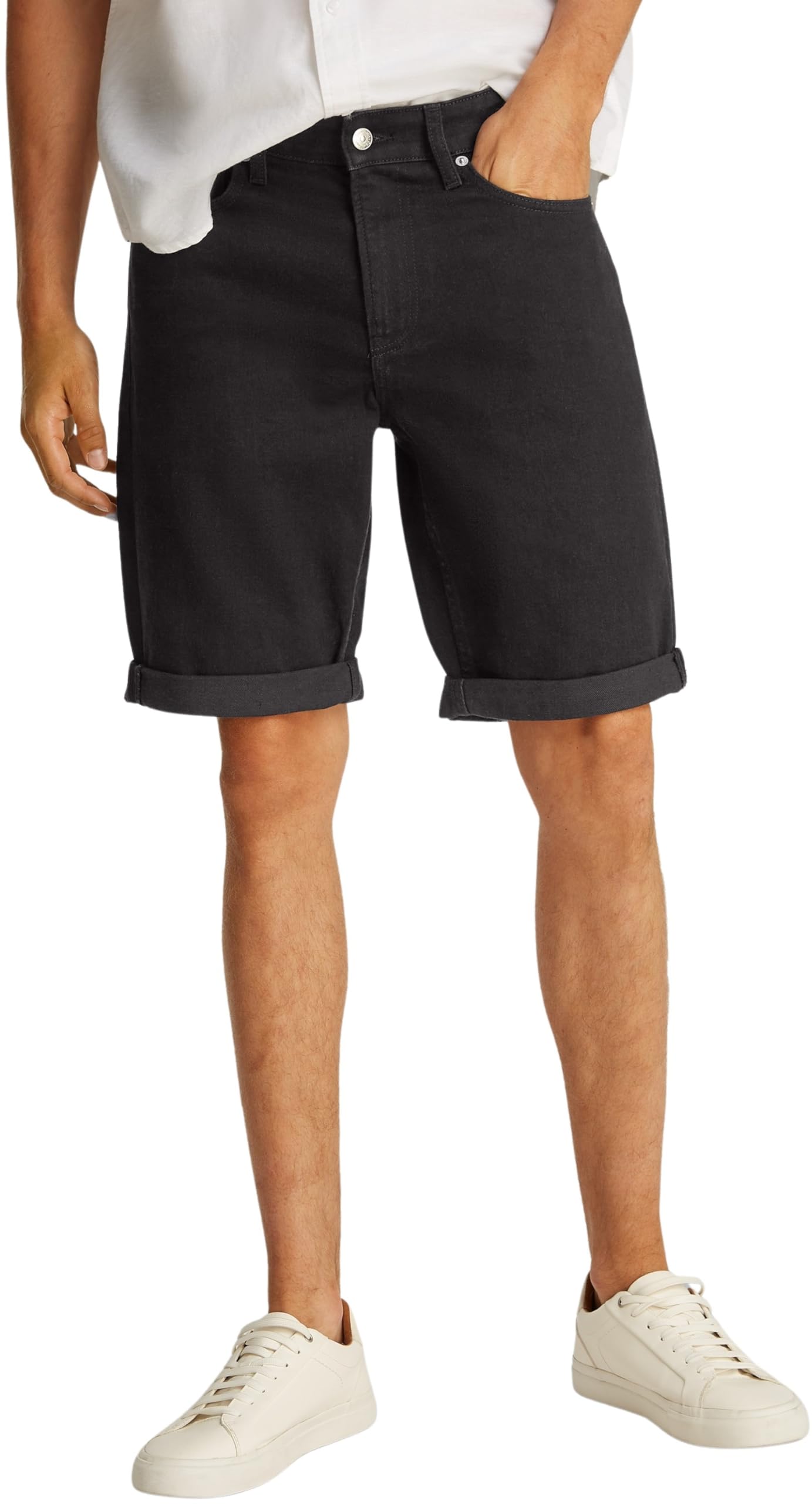 Calvin Klein Jeans Black Cotton Bermuda Shorts - W29