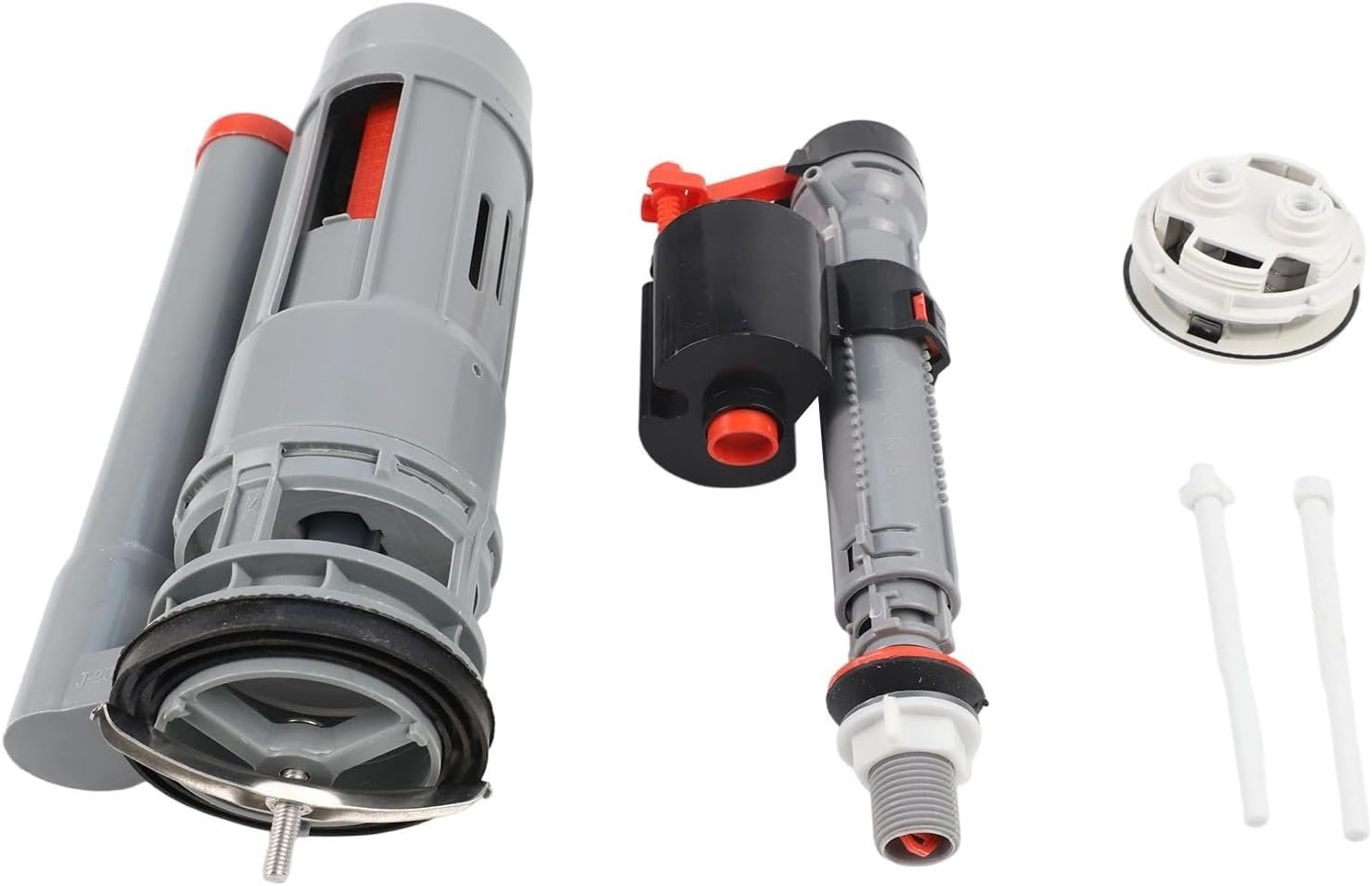 Dual Flush Toilet Valve Replacement Kit, 24cm Water Inlet System for Tanks, Adjustable PP Drain Mechanism, Inst Bathroom Repair Parts for Restrooms, White