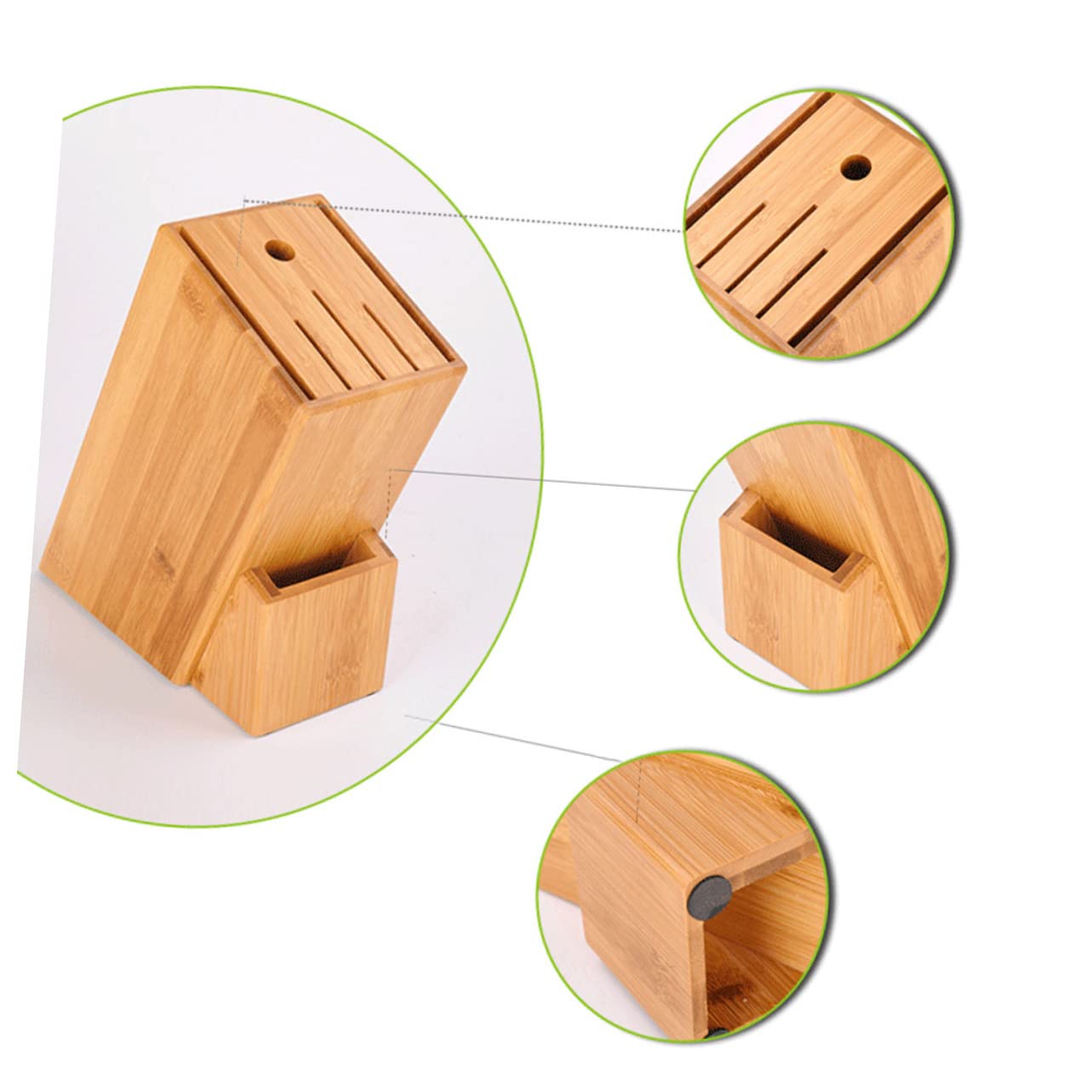 Bloc de Bois à Couteaux en Bambou, Support la Cuisine Moderne
