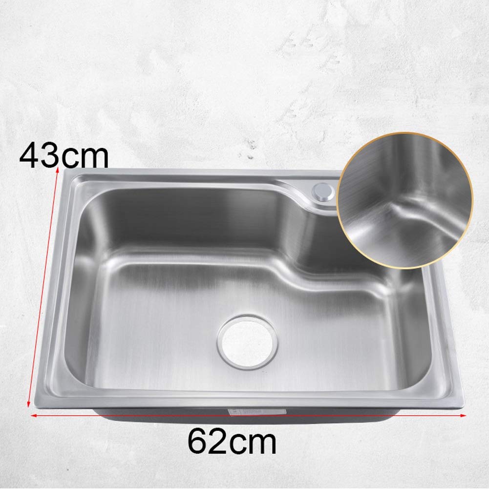Grifo de Fregadero Individual para Cocina con Cesta escurridora de Platos, Kit Completo de fontanería, desagüe, instalación empotrada (Tamaño: 620x430x200 mm)