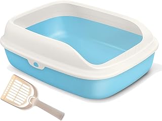 BPS, Katzenpflege, Katzentoilette, Schalentoilette, Katzenstreu-Schale, offen, aus Kunststoff, mit Schaufel, Größe S (Blau) product image