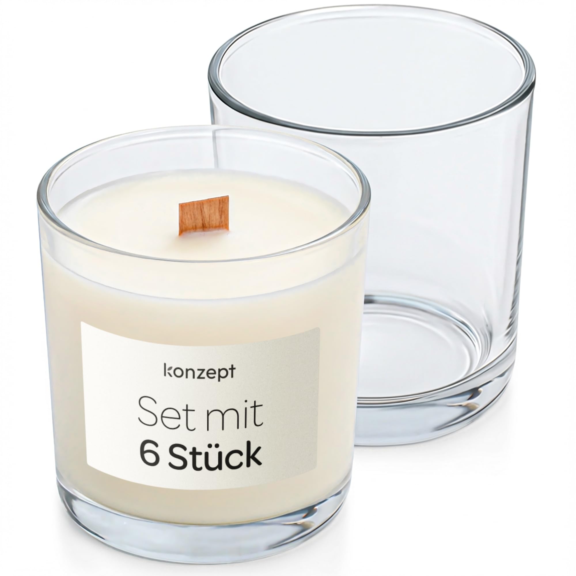 KONZEPT 180 ml Kerzengläser 6er Set – Ideal für Dekoration & DIY-Kerzen
KONZEPT kleine 180 ml Kerzengläser 6er Set – Tee