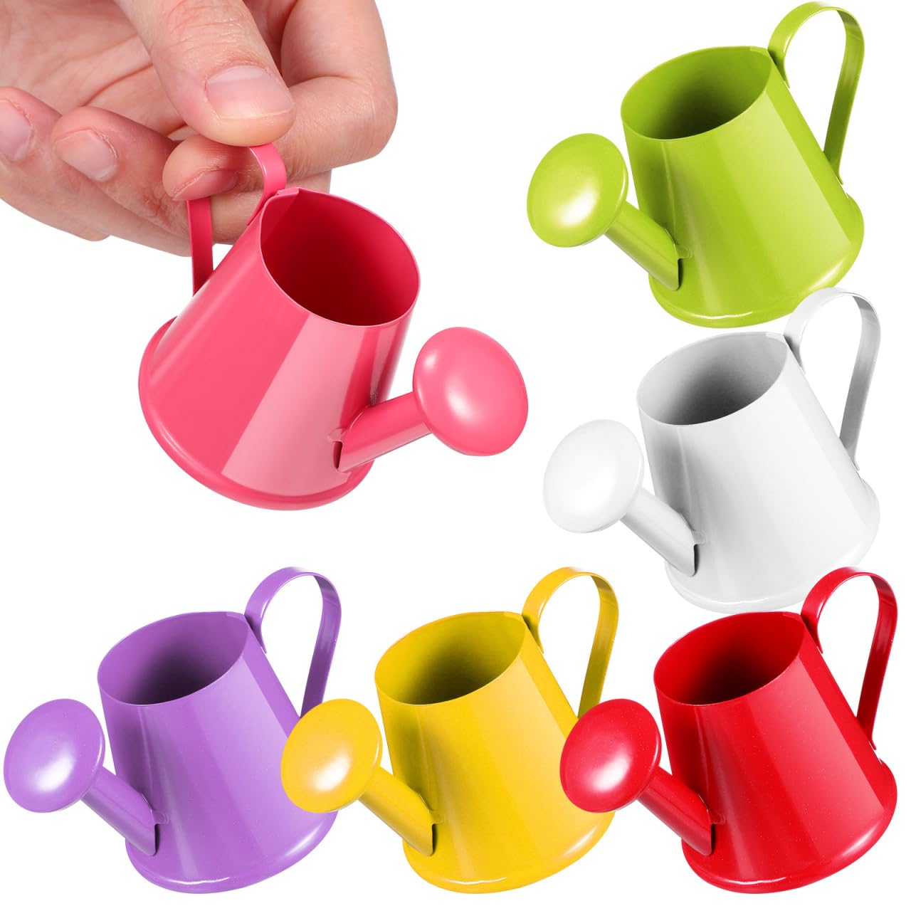 Didiseaon Mini annaffiatoio per bambini: 6 pezzi, piccolo annaffiatoio per bambini, in metallo, per bambini, decorazione per il giardinaggio, può essere versato