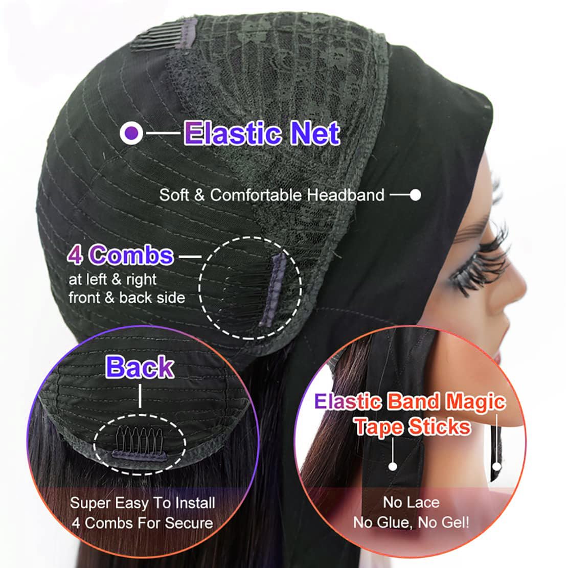 Brazilian Virgin Human Hair Headband Wig