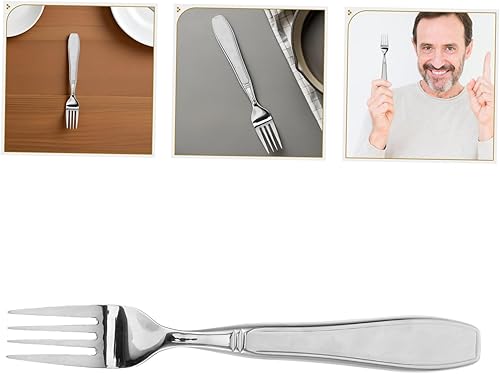 Miniatura 8 de Utensilios adaptativos de acero inoxidable con peso para ancianos discapacitados, tenedor agitador, cuchara cuchillo de acero inoxidable para