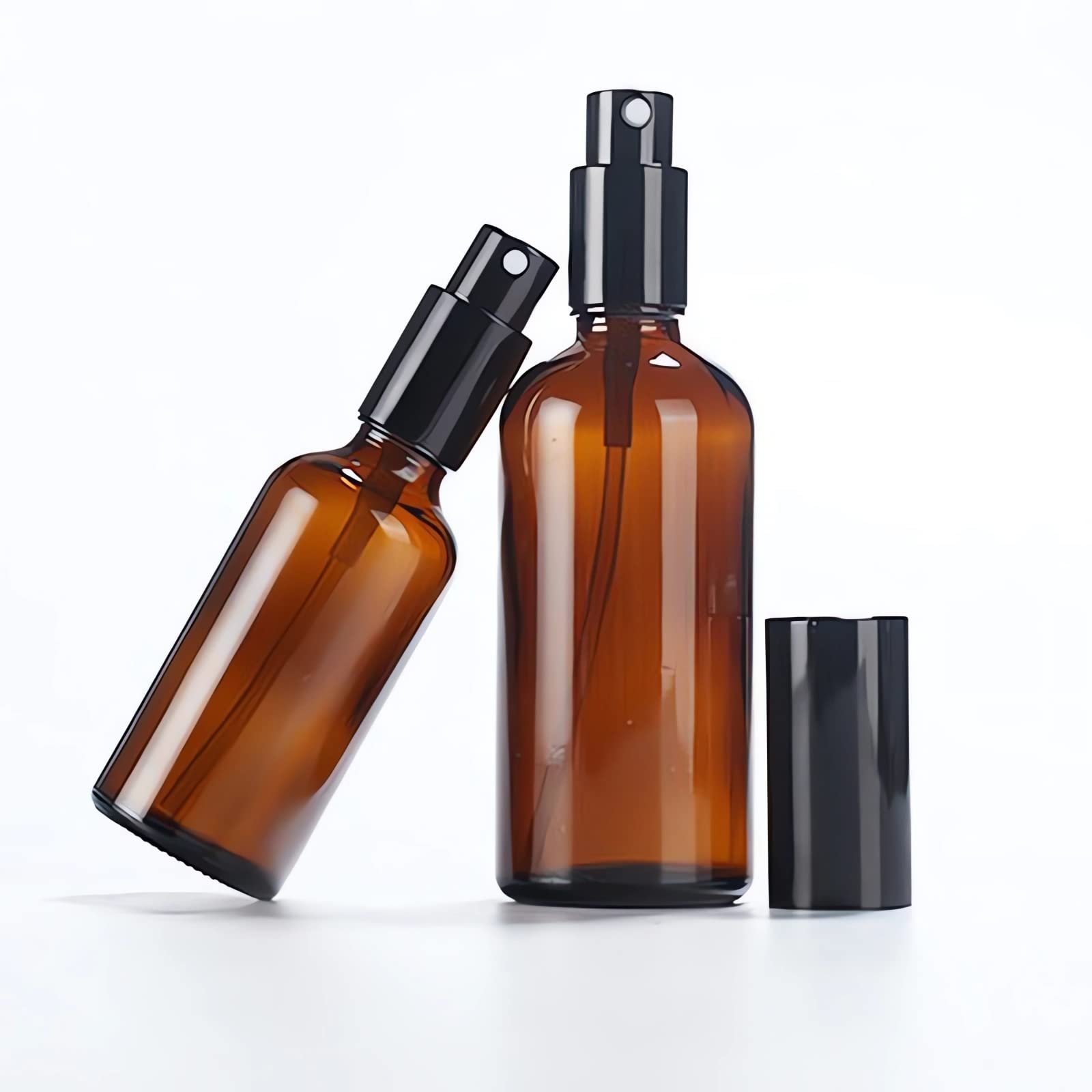 12 Stück, 100ml Braun Glas Kunststoff Sprühflasche Mit Schwarz Sprüher Nachfüllbar Sprühflaschen Leer für Blumen, Haare, Reisen, Reinigung, Gartenarbeit Kosmetik