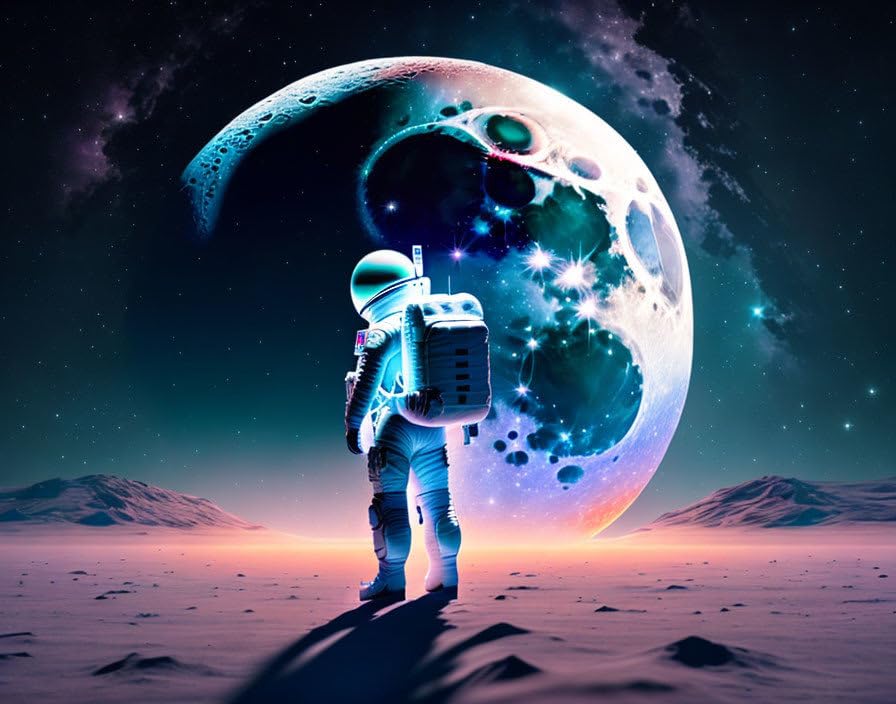 Affiches Moon Walking toile 58x90cm SERENDIPITP Moon Walker déco murale moderne