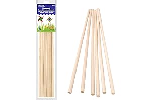 BAZIC Wooden Dowels, Natural Color Unfinished Hardwood Sticks