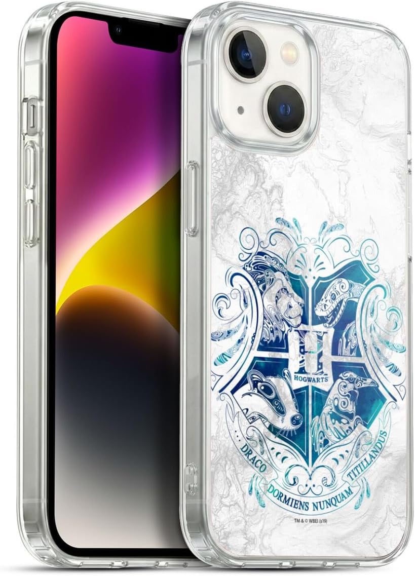 Head Case Designs Officially Licensed Harry Potter Hogwarts Aguamenti Deathly Hallows IX Gel Case [Military Grade Protection] Compatible with Apple iPhone 14 and Compatible with MagSafe
