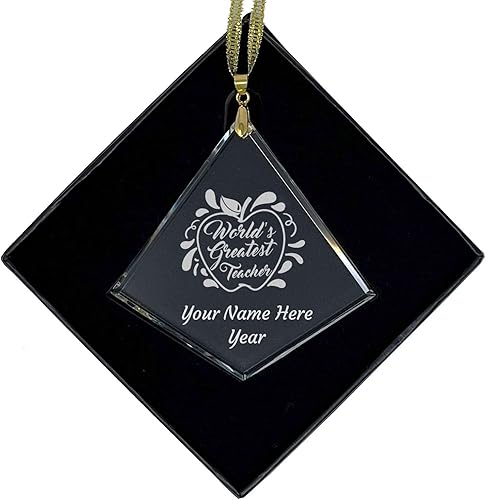 Miniatura 8 de LaserGram Adorno de Navidad de vidrio personalizado, el mejor maestro del mundo, idea de regalo grabada con láser personalizada (forma redonda)