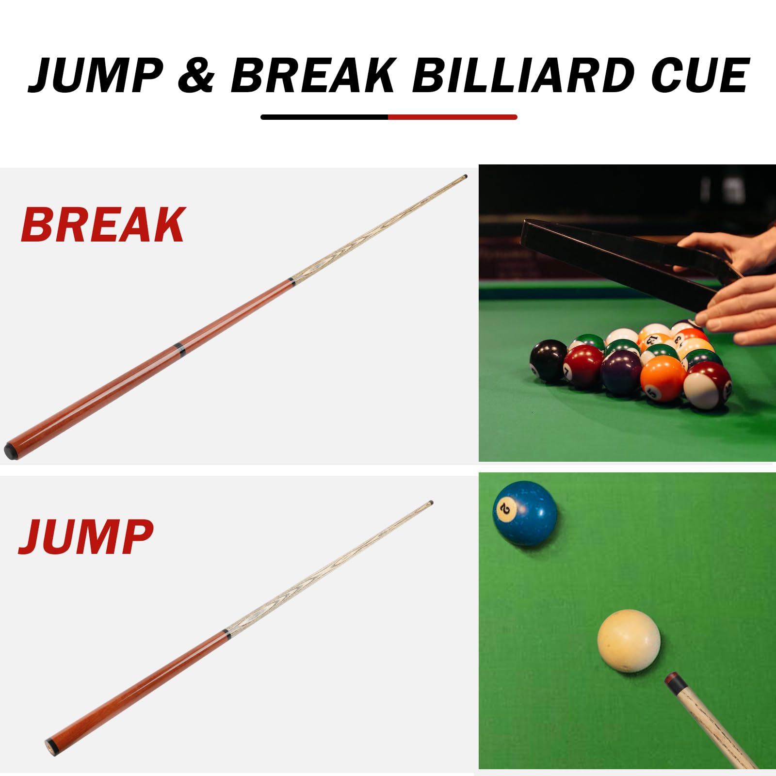 Amazon.com : AKLOT Heavy Hitter Jump Break Cue- 23oz 3 Piece Pool