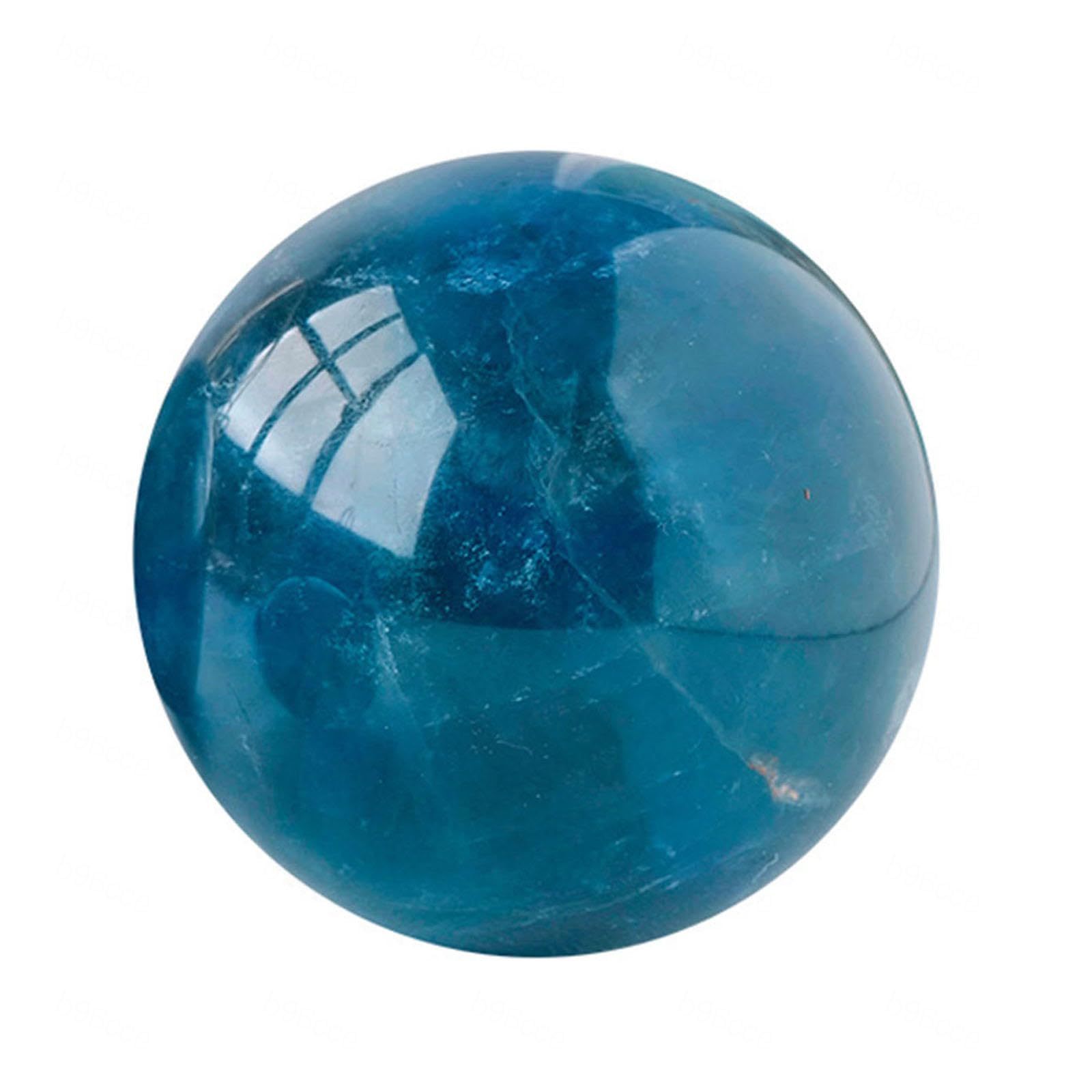 AUOQKQUT Crystal Polished Blue Fluorite Ball Ornament Crystal Ball for Divination Feng Shui Home Office Decor Crystal,50-60mm