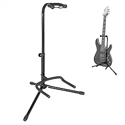 Suporte de Chão Violão Guitarra Baixo C/ Trava de Segurança Profissional Dobravel Marca Bertô