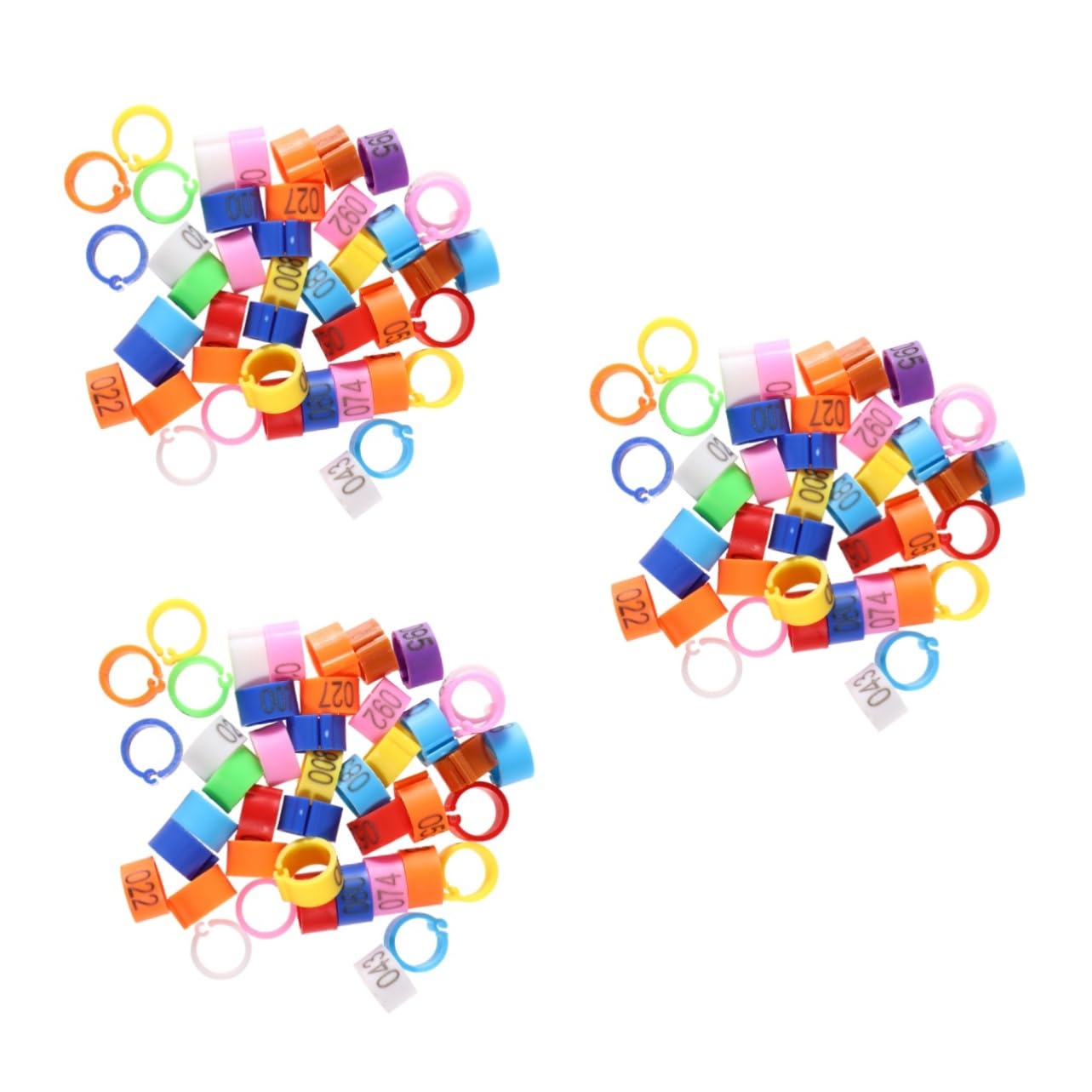 PATKAW 300 pcs Canary Bands Small Toys Bands- Chicken Chicks Mixed Rings Assorted Cuff Chickens Parakeets Safe for Birds Lightweight Toy Supplies Foot Hatch Mix Finch Ring