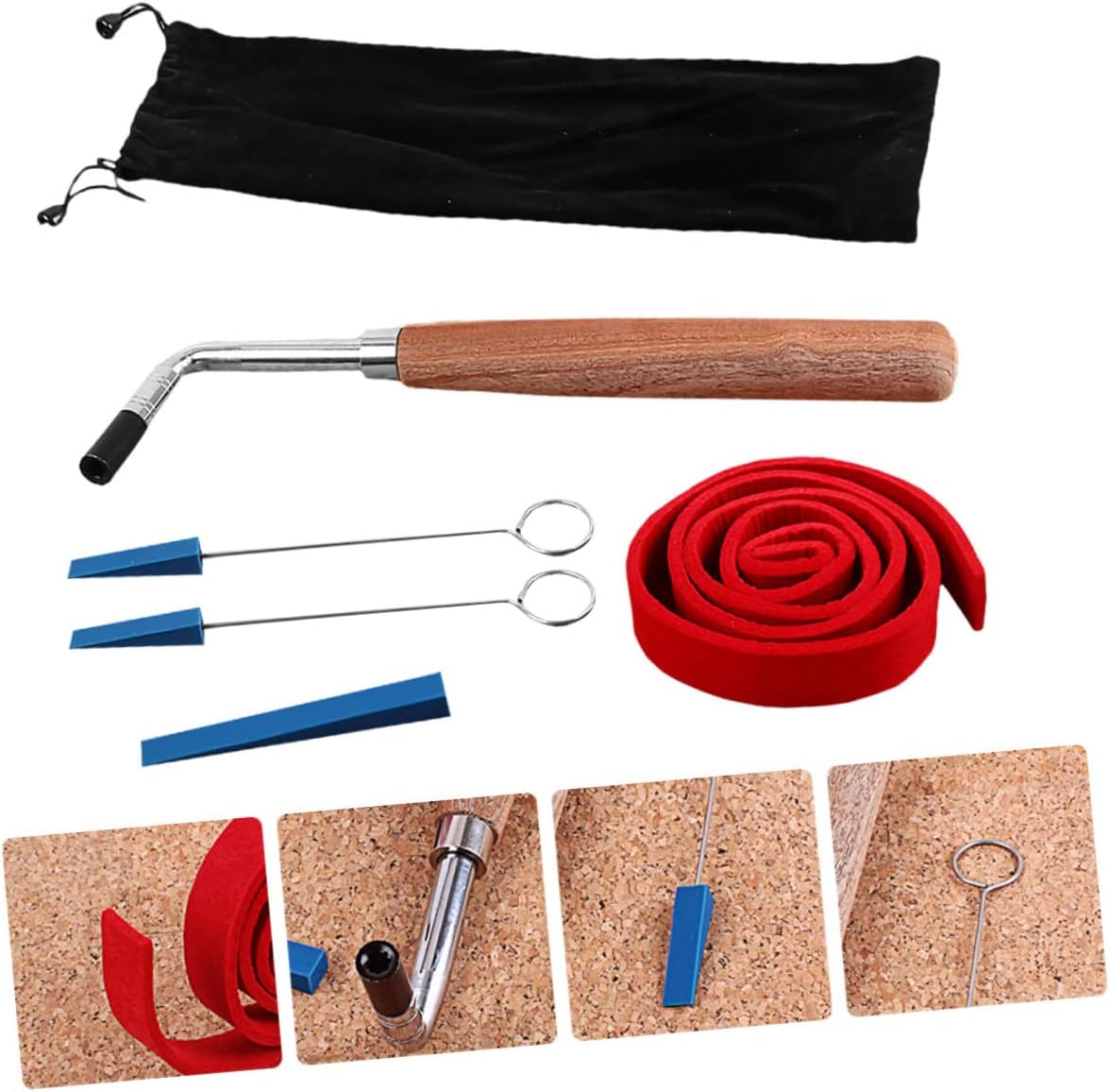 UPKOCH Professional Piano Tuning Tools Kit Mute Hammer Tuner Wrench with Handle Compact Piano Mute Kit for Beginners Teachers Durable Accessories for Easy Tuning