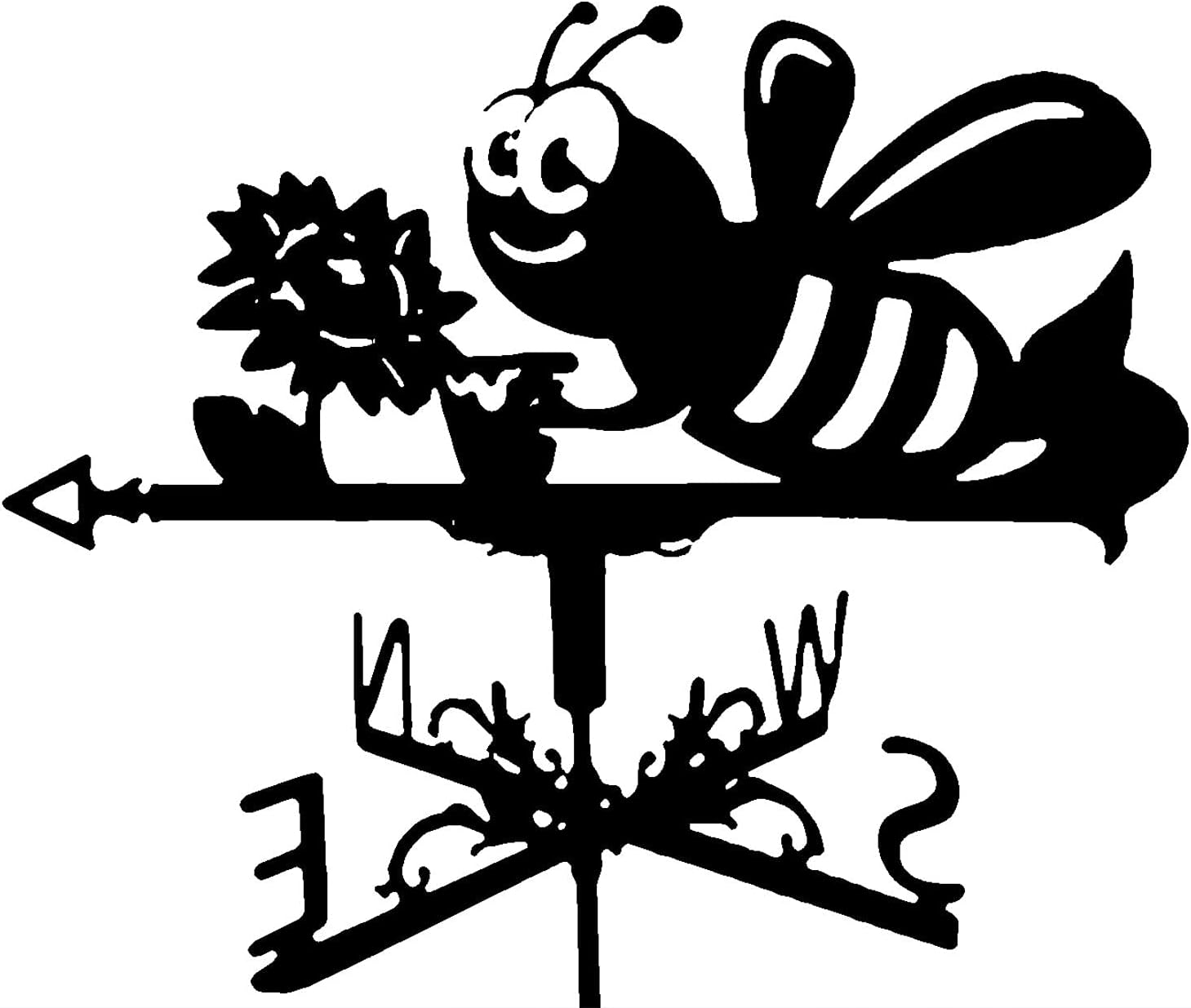 Eastuy Metal Weather Vane, Fighter Angler Bee Shape Vintage Weathervane