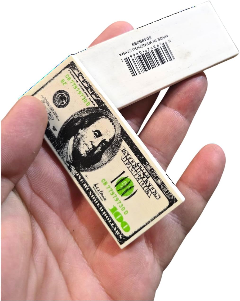 Realistic Looking $100 Bill Erasers (36 Pack) Almost 3" x 1.25". Rubber. School Student Incentive